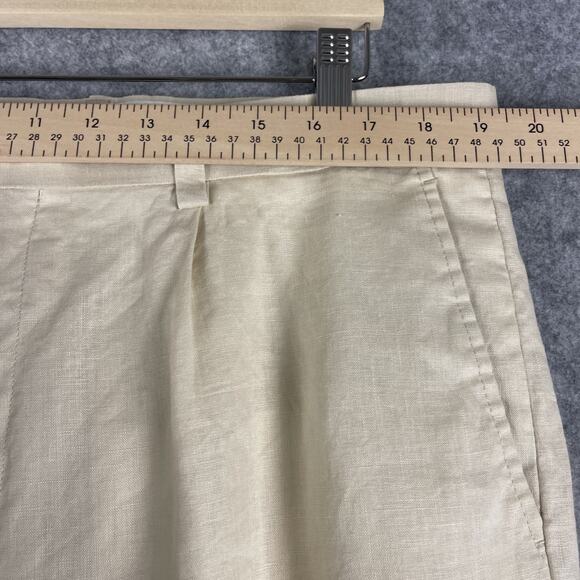 Inserch 100% Linen Pants Mens 38x30 Cream Pleated Front Trousers Coastal - Picture 4 of 13